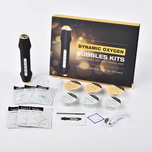 Portable Gift Box CO2 Oxygen Bubble Kit 6 Pods 6 Gel Detox Glam Skin Rejuvenation Anti-Aging Home Use Beauty Machine